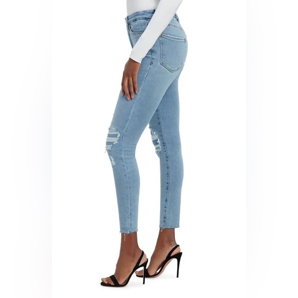 GOOD AMERICAN Good Legs Ripped Raw Hem High Rise Skinny Jeans Size 2 / 26 - Picture 5 of 15